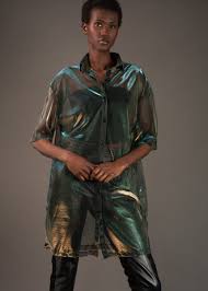 Sheer Metallic Button Up - Kate Hewko