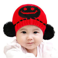 Kids Cloth Shop Promotion-Online Shopping for Promotional Kids Cloth Shop on ... - Free-shipping-autumn-winter-cartoon-cute-smile-double-ball-warm-knitted-hat-earmuffs-cap-font-b