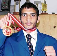 Sunil Kumar defeated formidable boxers from former Soviet countries to win the gold medal. — Tribune photo by Rajeev Tyagi - sptrib1