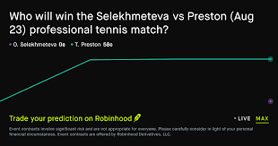 August 24, 2026: Selekhmeteva vs Preston Prediction Market