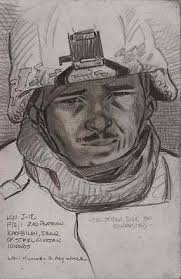 (above: Warrant Officer 1 Michael D. Fay, USMCR, The Other Side of Exhausted, 2005, pencil on paper, ... - 5cm7