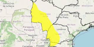 Inmet alerta para perigo potencial para tempestades em áreas do Sul e de Mato Grosso do Sul