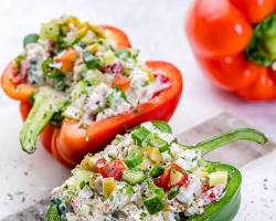 Image of chicken salad stuffed pepper