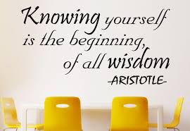 Aristotle Know yourself is... Inspirational Wall Decal Quotes ... via Relatably.com