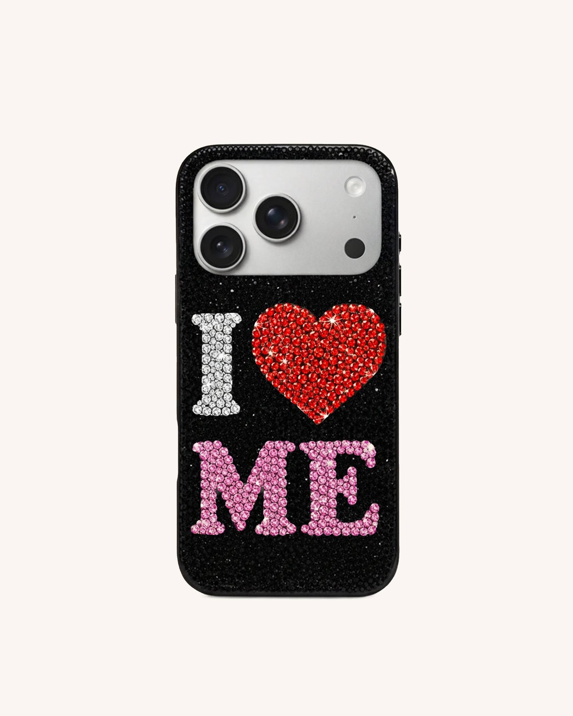 I Love Me Artificial Crystal Phone Case