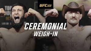 LIVE! Watch UFC 328 ceremonial weigh ins video stream | Khamzat vs. Strickland