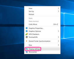 Right-clicking on the desktop and selecting Display settings