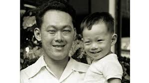 Mr Lee holding Hsien Loong at home in the 1950s. -- PHOTO: LEE KUAN YEW COLLECTION - lky090713e