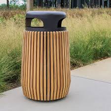 Teak Trash Receptacles - Outdoor Wooden Garbage and ...