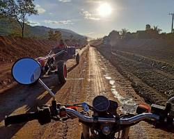 Off-road motorbike in the Cardamom Mountains