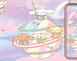 Cinnamoroll in space wallpaper