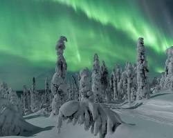 Imagem da Aurora Boreal na Lapônia, Finlândia