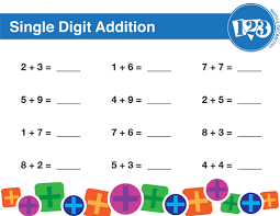 Image result for addition of single digit worksheet