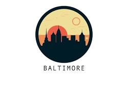 Image of Baltimore skyline with food icons