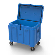 11 Cu Ft Dry Ice Box w/ Gasket, Hinged Lid, Caster Wheels ...
