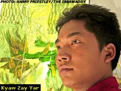 Kyaw Zay Yar sells his paintings from his brother&#39;s stall at downtown Rangoon &#39;s Bogyoke Market and, despite it being only April, reckons to have already ... - 4649-KyawZayYar