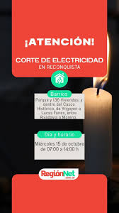 Reconquista: Corte de Luz Programado HOY - Zonas Afectadas (15 Oct)