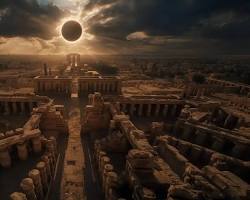 luxor egypt temple eclipse corona، من إنشاء الذكاء الاصطناعي