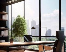 Image of modern office interior with sleek furniture