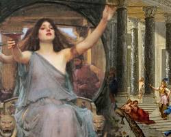 Image of Odyssey Book 10 classical art Odysseus and Circe Pigs