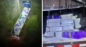 PRF apreende caminhão com 24 toneladas de maconha em Rio Preto