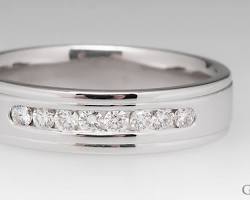 Image of Channel Set Ring with Big Diamonds for men