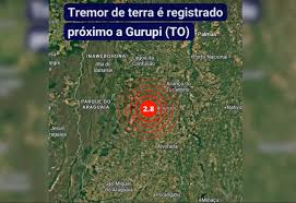 Tremor de terra de magnitude 2,8 é registrado no sul do Tocantins