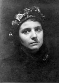 Formal portrait of Elizabeth Burbank in small flowered hat. - image094