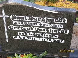 Grab von Paul Burghardt (20.06.1903-24.03.1975), Friedhof Tannenhausen
