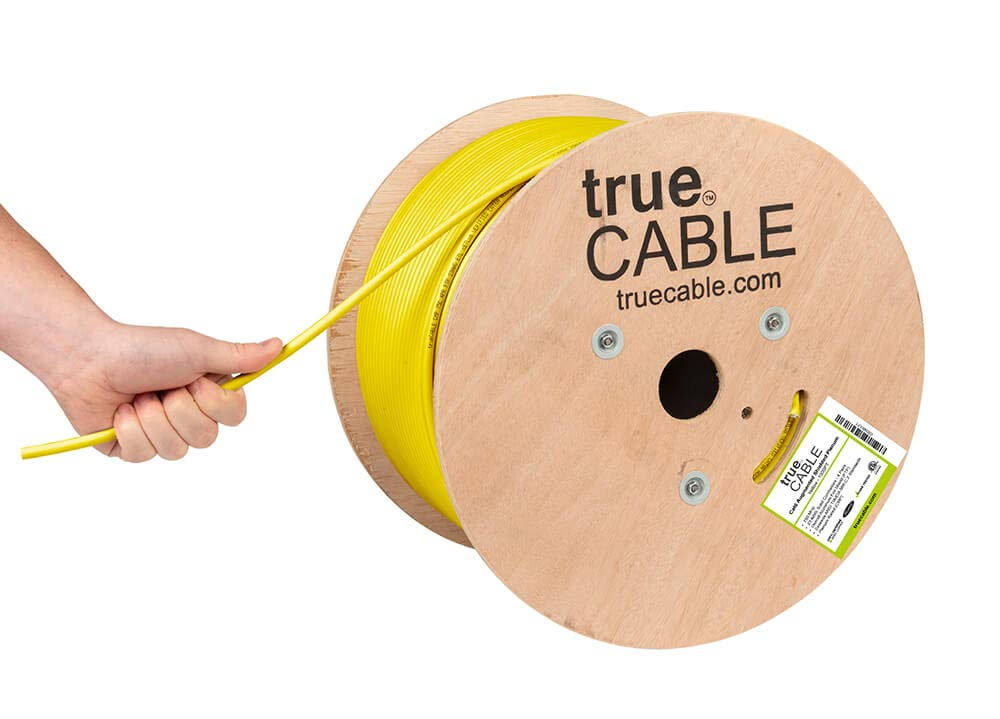 True Cable trueCABLE Cat6A Shielded Plenum 1000ft 23AWG Solid Bare Copper