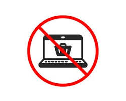 online shopping cart with a No symbolの画像