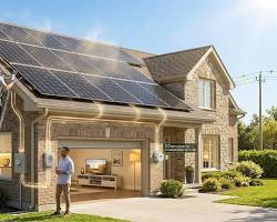 solar panels residential rooftop home energy savings, buatan AI