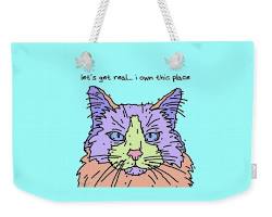 tote bag with a realistic cat illustrationの画像