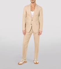 Mrjitor Men's Formal Casual Tuxedo Two Pieces Two Buttons Notch Lapel Suit Beige at Amazon Men's Clothing store - Product from Amazon.com