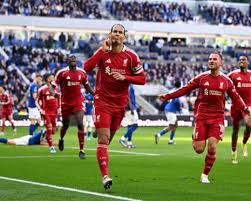 Virgil van Dijk snatches victory for Liverpool in first derby at Everton’s new home