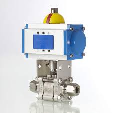 Pneumatically driven ball valves