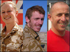 Cpl Sarah Bryant, Corporal Sean Robert Reeve and Paul Stout. Cpl Bryant, Cpl Sean Robert Reeve and Paul Stout were among those killed - _44761599_bryant_reeve_stout_226mod