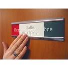 Plaque de porte avec panneau coulissant: Libre Occup