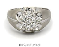 Image of Cluster Ring platinum diamond ring for men