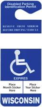 Wisconsin handicap placard