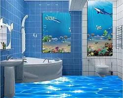 Image of 3D Bathroom Wallpaper
