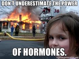 Don&#39;t underestimate the power of HORMONES. - Disaster Girl | Meme ... via Relatably.com