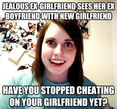 jealous ex-girlfriend sees her ex boyfriend with new girlfriend ... via Relatably.com