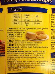 Biscuit Mix - back of bisquick box recipes