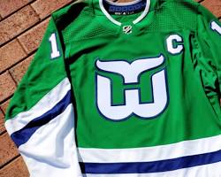 Image of Hartford Whalers green third jersey