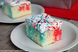 Red, White & Blue Patriotic Poke Cake - Shaken Together