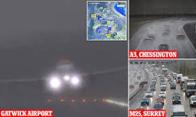 Storm Nelson sparks getaway chaos: Millions thrown into Easter holiday hell as 80mph winds cancel ferry services and planes are forced to abort landings - as London is put on Tornado-watch
