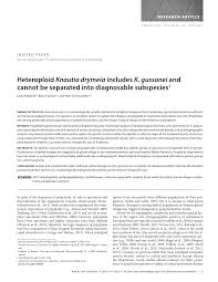 (PDF) Heteroploid Knautia drymeia includes K. gussonei and cannot ...