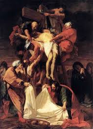 Image result for pictures of taking jesus down from the crowws