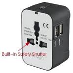 Universal Worldwide Travel Power Plug Wall Ac Adapter Adaptor Charger Dual USB Charging Ports USA Eu Uk AUS